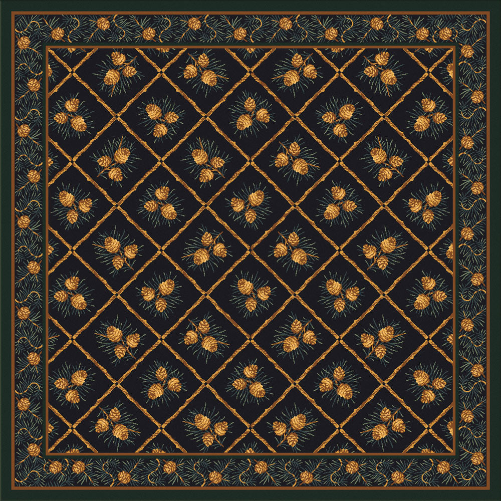 Pinecone Haven Green Rug - 8 Ft. Square