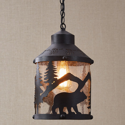 Black Bear Forest Pendant Light