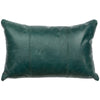 Mountain Sierra Peacock Leather Pillow with Fabric Back