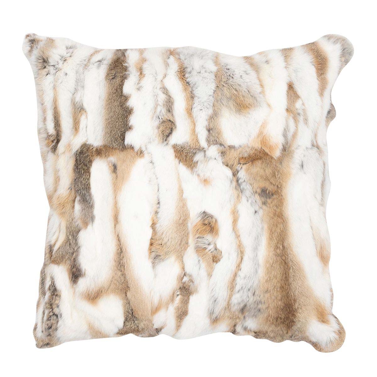 Brown Pieced Rabbit Pillow - 26 x 26