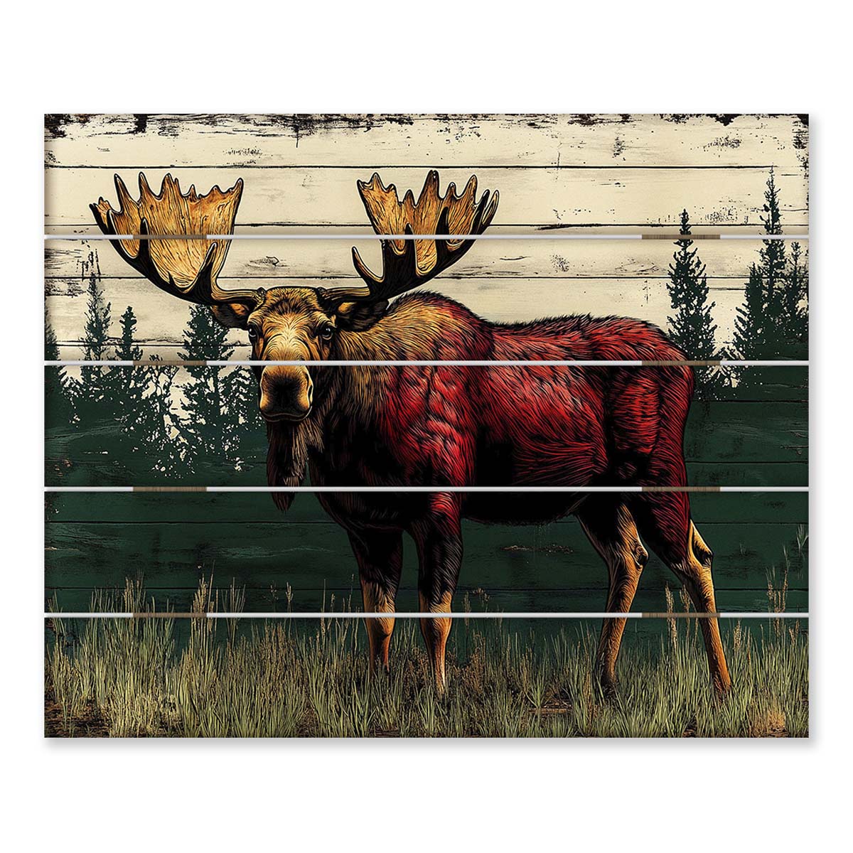 Evergreen Moose Pallet Sign