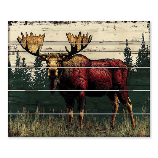 Evergreen Moose Pallet Sign