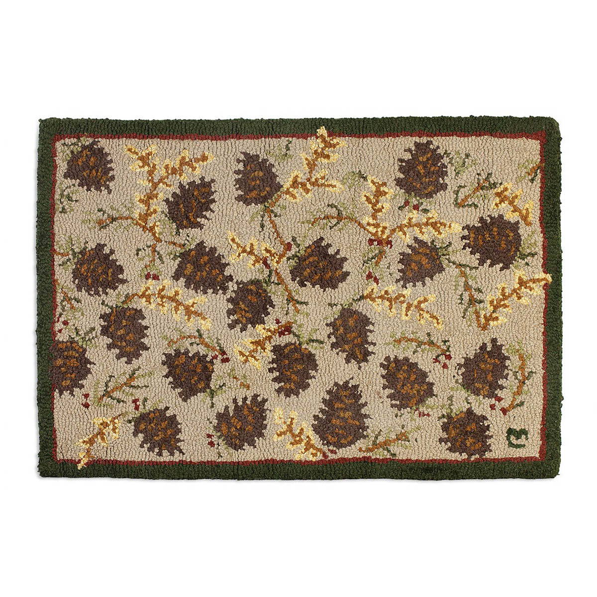 Northwoods Cones Hooked Wool Rug