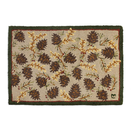 Northwoods Cones Hooked Wool Rug