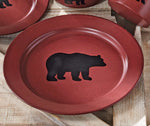 Crimson Bear Enamel Dinner Plate