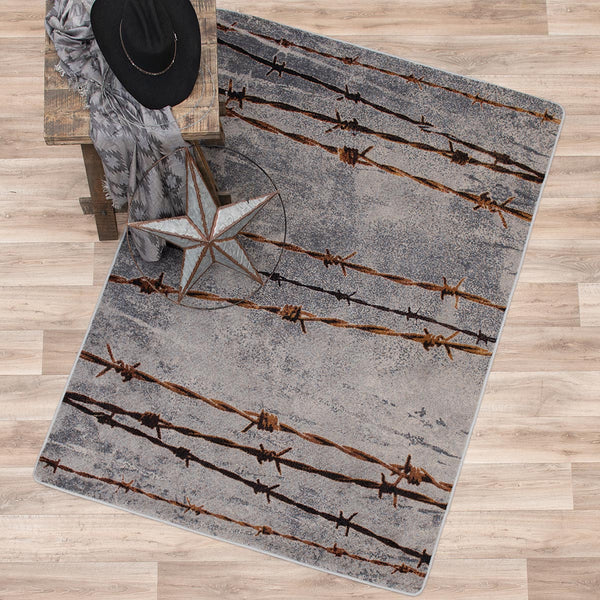 Barbed Wire Gray Rug - 3 x 4