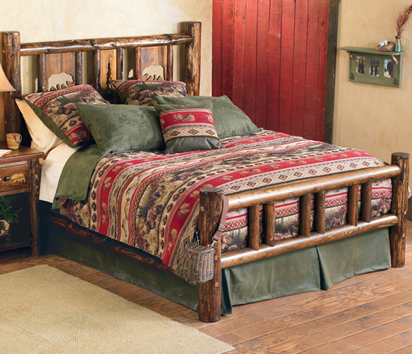 Blue Spruce Log Bear Bed - Twin