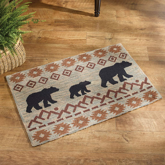 Sierra Bear Hooked Rug - 2 x 3 - OVERSTOCK