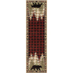 Bear Forest Plaid Red Rug - 2 x 8