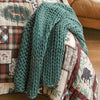 Forest Green Chunky Knit Throw