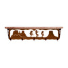 Kokopelli 34 Inch Pine Hook Shelf