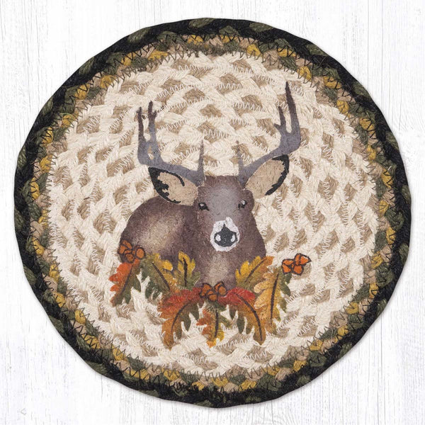 Fall Buck Round Trivets - Set of 3