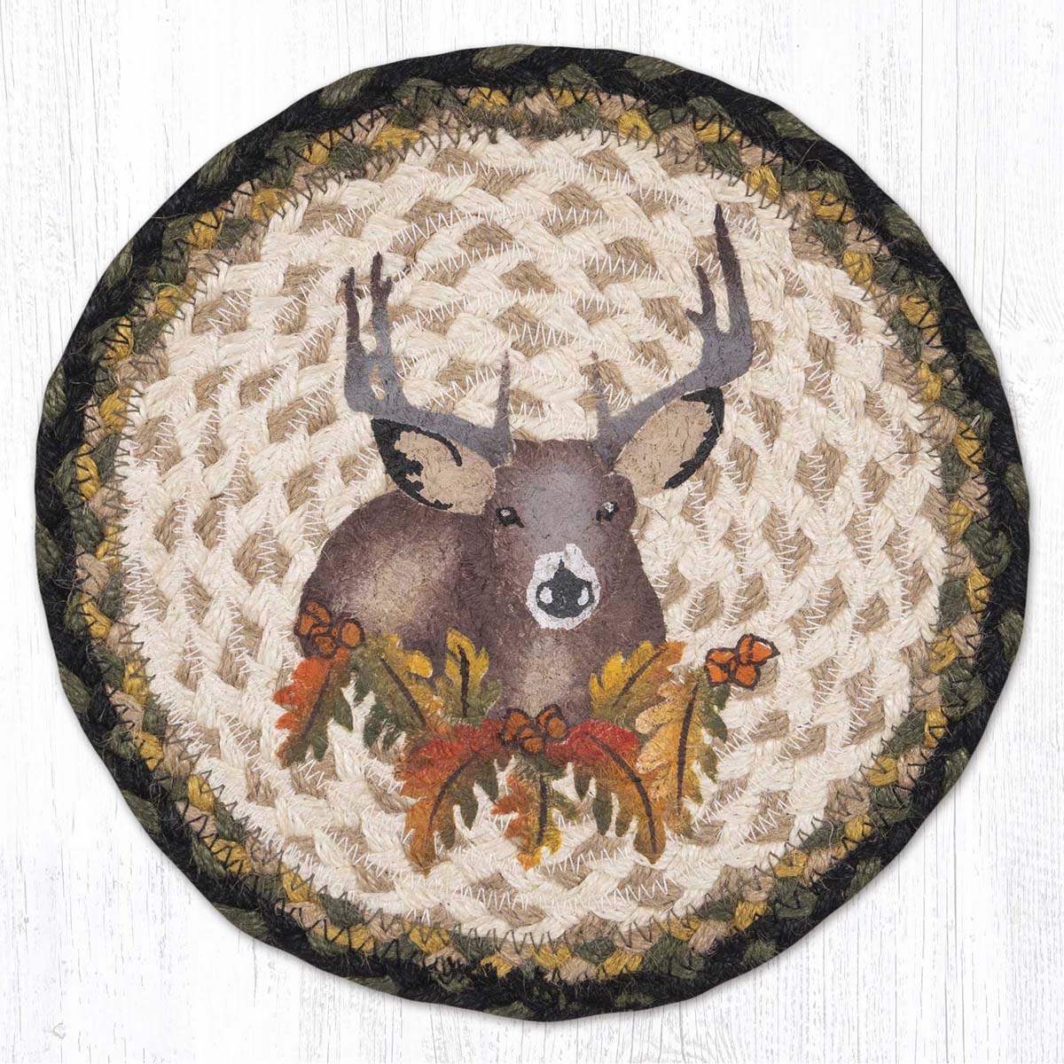 Fall Buck Round Trivets - Set of 3