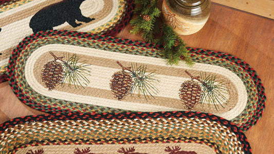 Pinecone Braided Jute Table Runner - OVERSTOCK