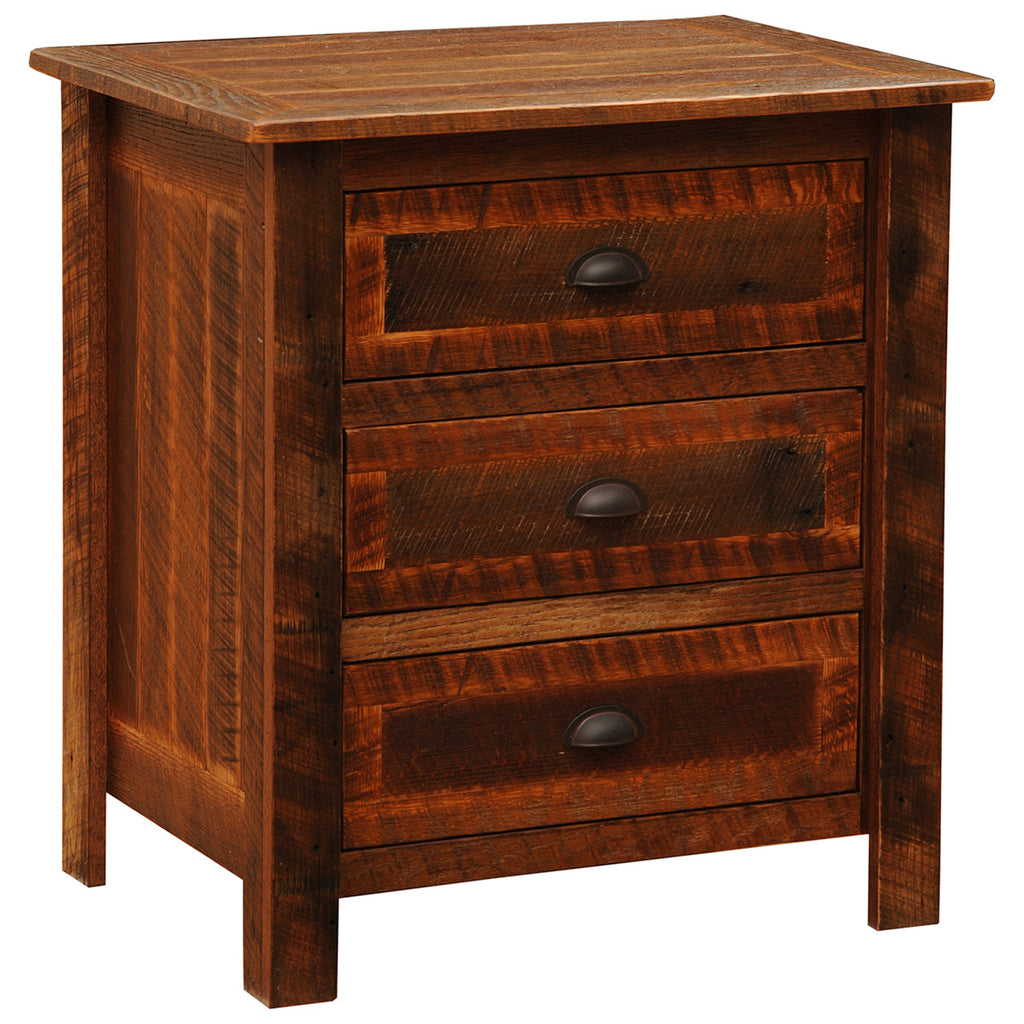 Barnwood XL Three Drawer Nightstand