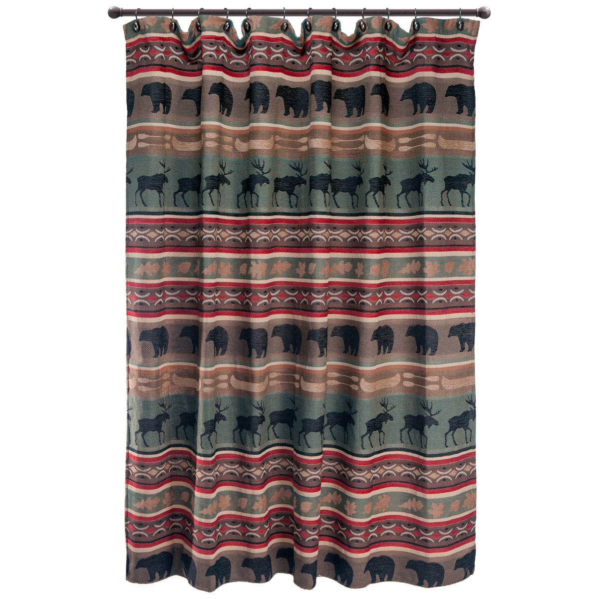 Yukon River Bear & Moose Shower Curtain
