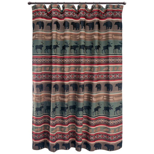 Yukon River Bear & Moose Shower Curtain