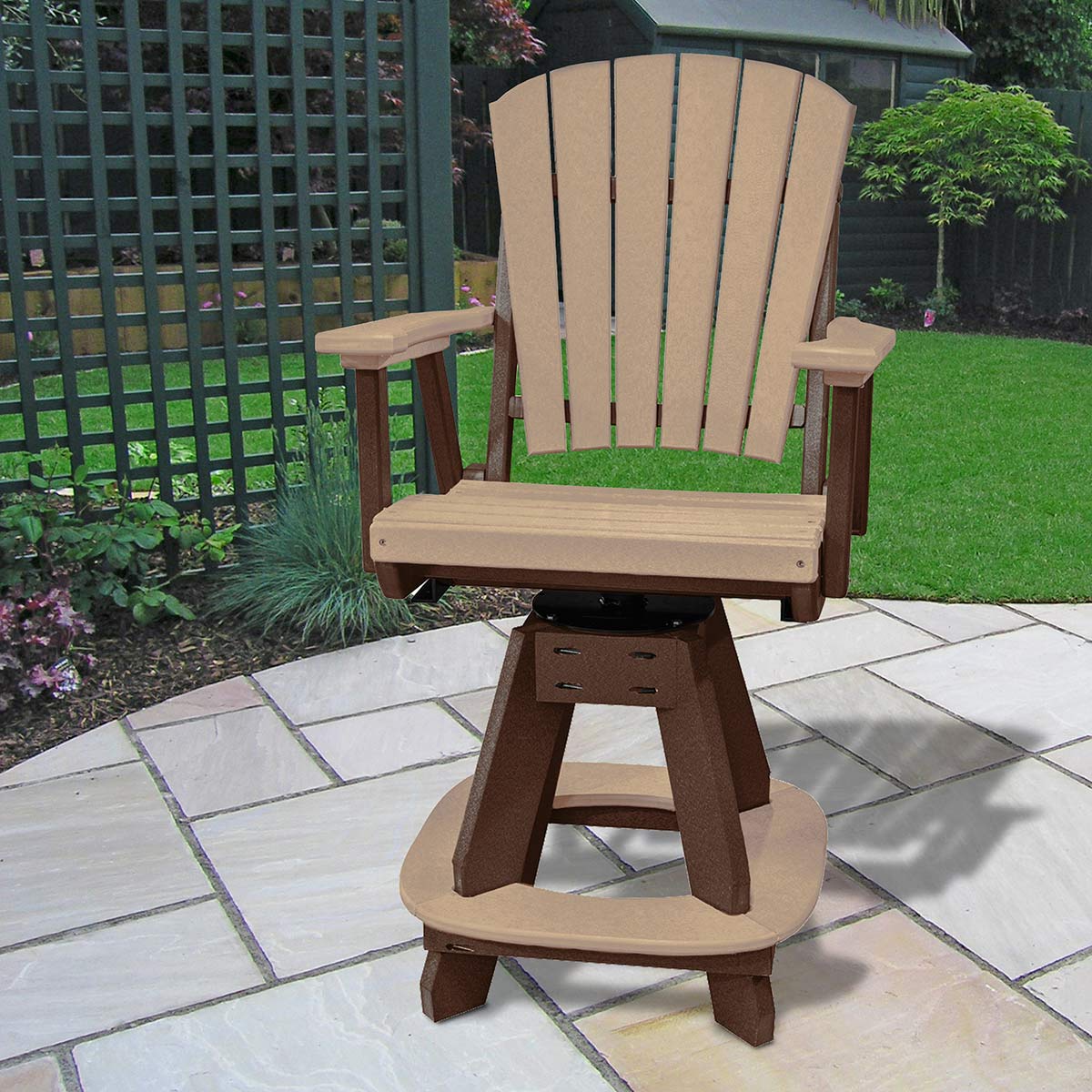 Beckett Swivel Counter Stool - Mocha & Brown
