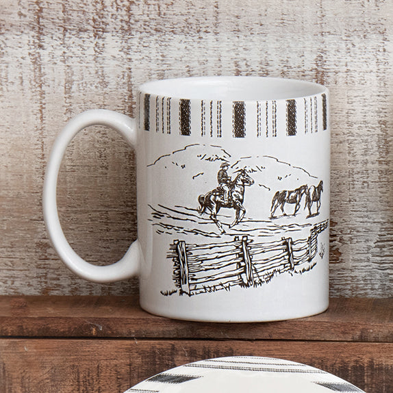 Cowboy Lifestyle Ceramic Remuda Mugs - Set of 4