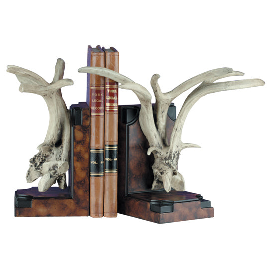 Antler and Burlwood Bookends
