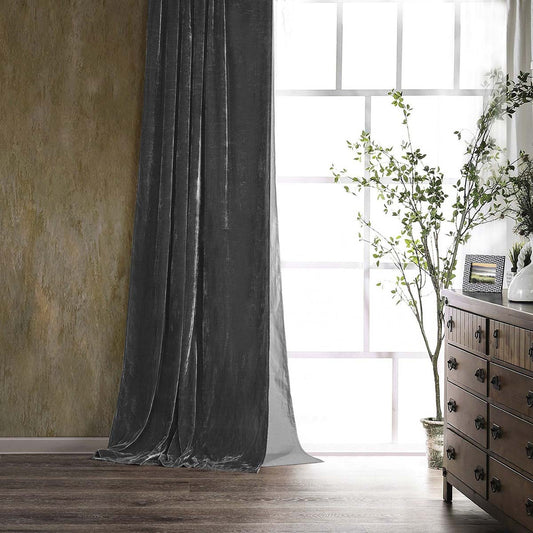 Azure Gray Velvet Curtain