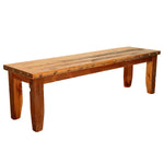 Barnwood Straight Leg Bench with Nailheads - 84 Inch