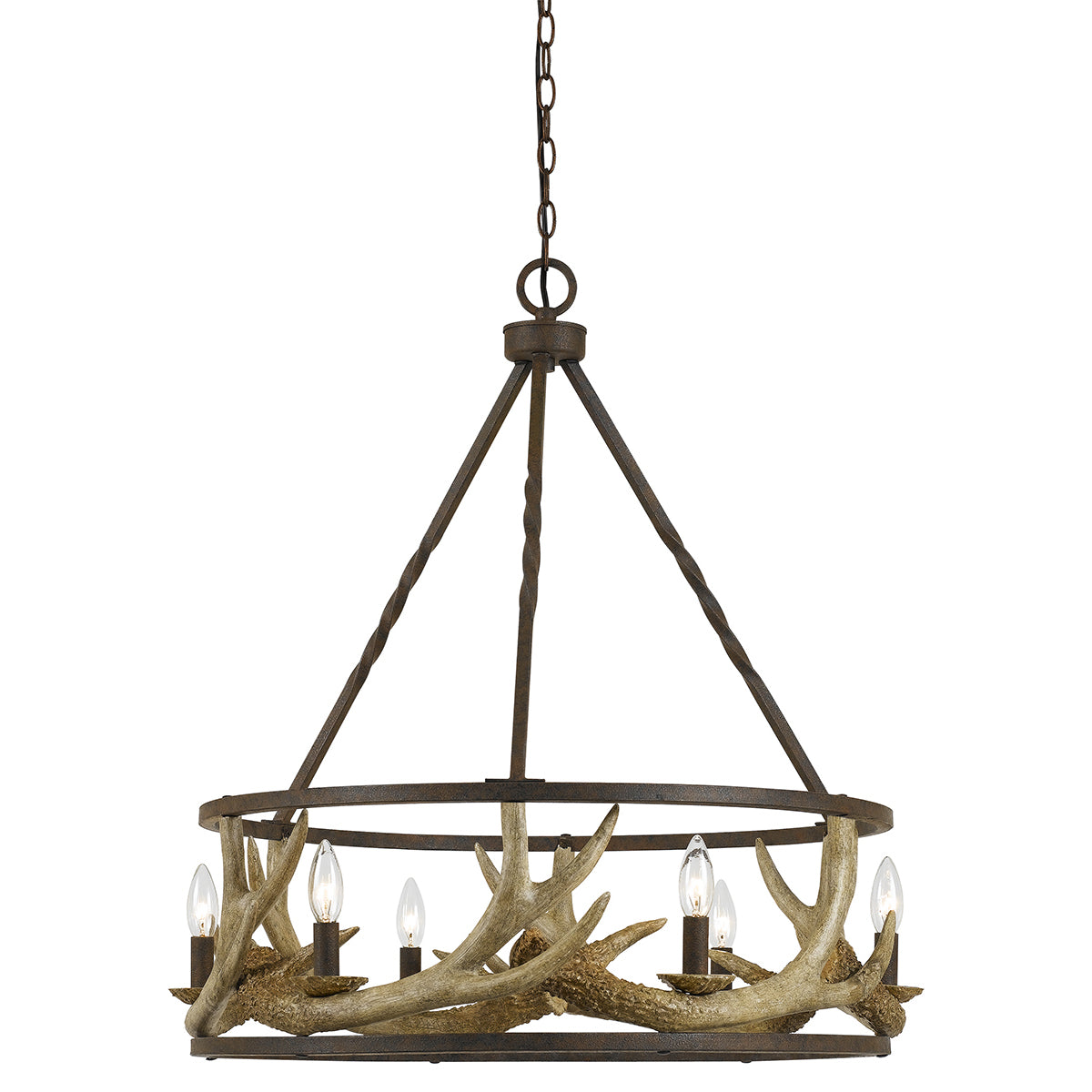 Round Faux Antler Chandelier