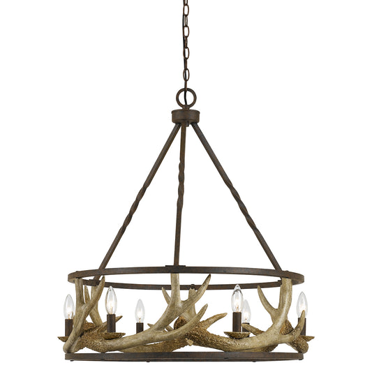 Round Faux Antler Chandelier