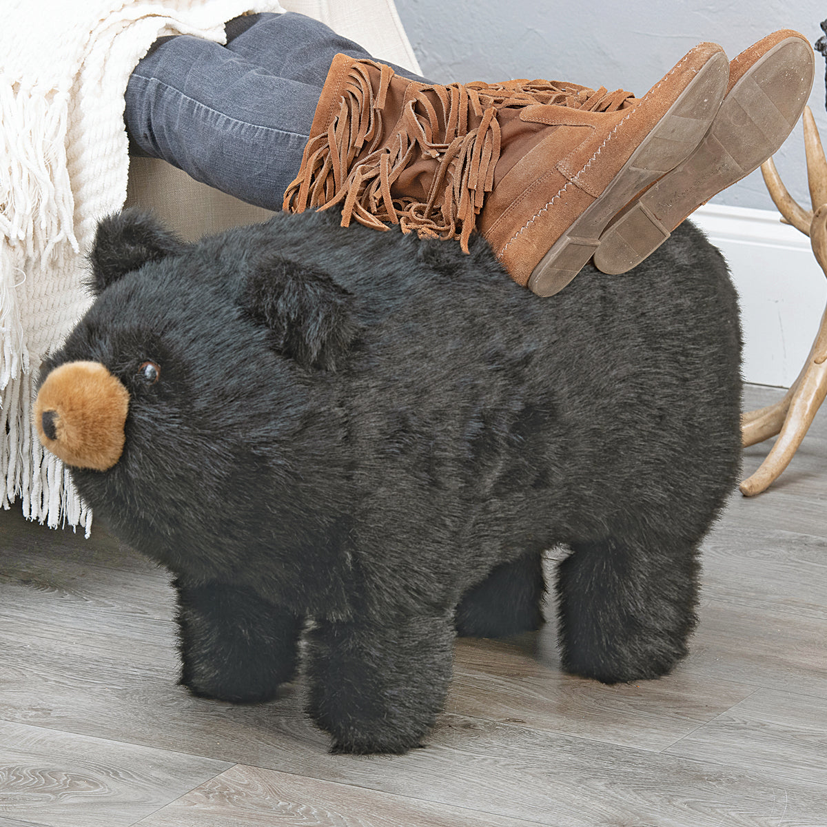 Benny the Black Bear Footstool