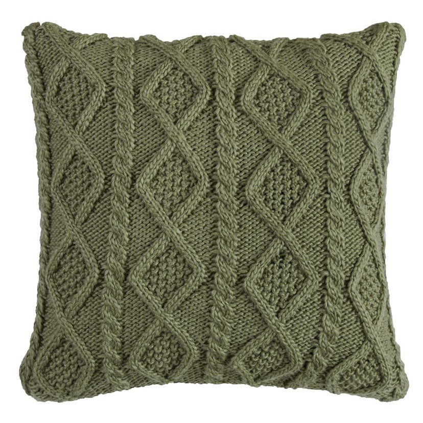 Green Cable Knit Pillow - OUT OF STOCK UNTIL 08/25/2026