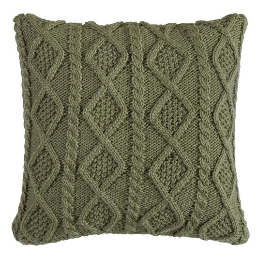 Green Cable Knit Pillow - OUT OF STOCK UNTIL 08/25/2026