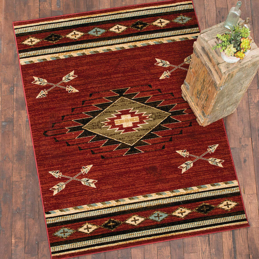 Diamond Arrow Red Rug - 2 x 3