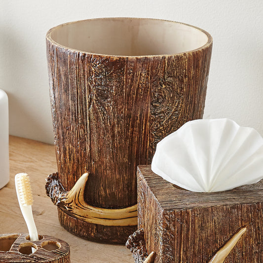 Buck Mountain Antler Waste Basket