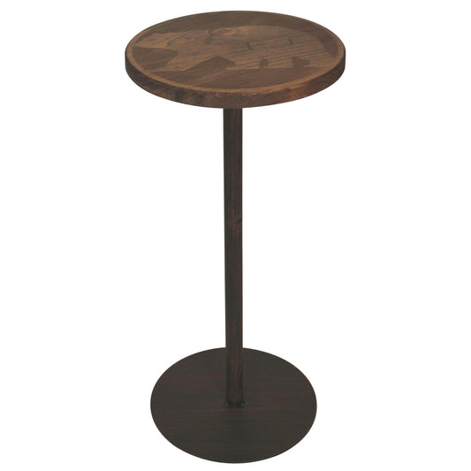 Round Wood Bear Drink Table