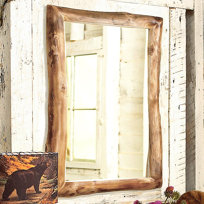 Aspen Log Mirror