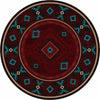 Whiskey River Red Rug - 8 Ft. Round
