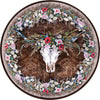 Floral Steer Skull Rug - 8 Ft. Round