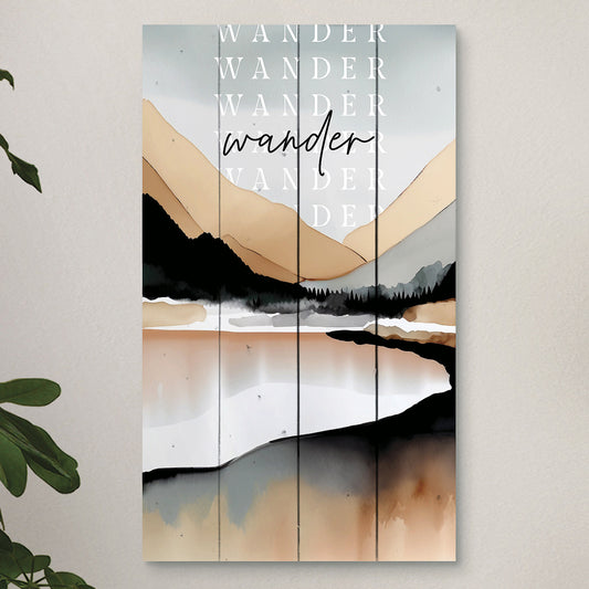 Mountain Wander Pallet Wall Hanging