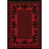 Big Sky Bear Family Red Rug - 5 x 8