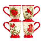 Christmas Cardinal Mugs - Set of 4