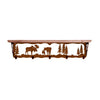 Moose Family 34 Inch Pine Hook Shelf
