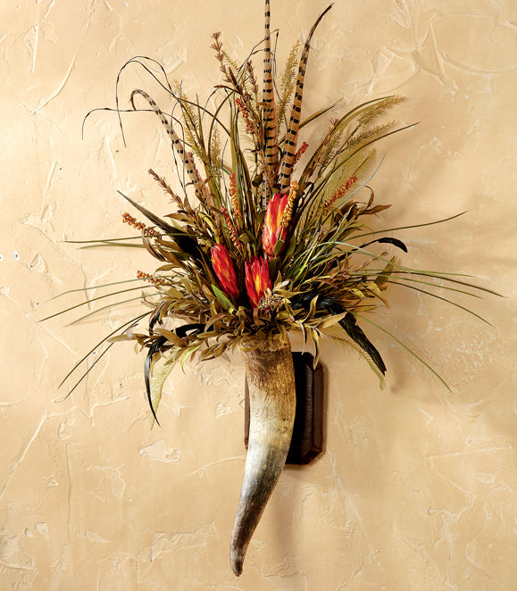 Horn Floral Wall Piece