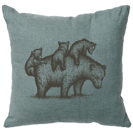 Mama Bear Linen Pillow - Ocean