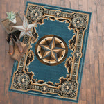 Western Star Blue Rug - 8 x 10