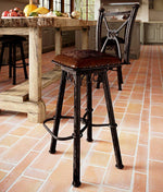 Coronado Iron Barstool with Back - Colonial Brown
