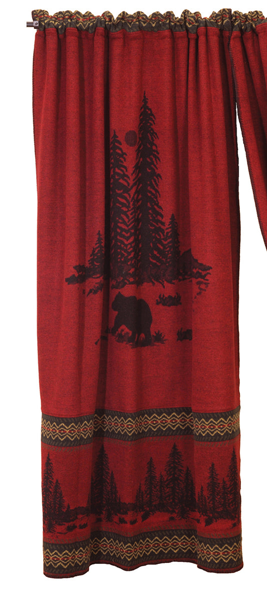 Wooded River Bear 5 Rod Pocket Drape
