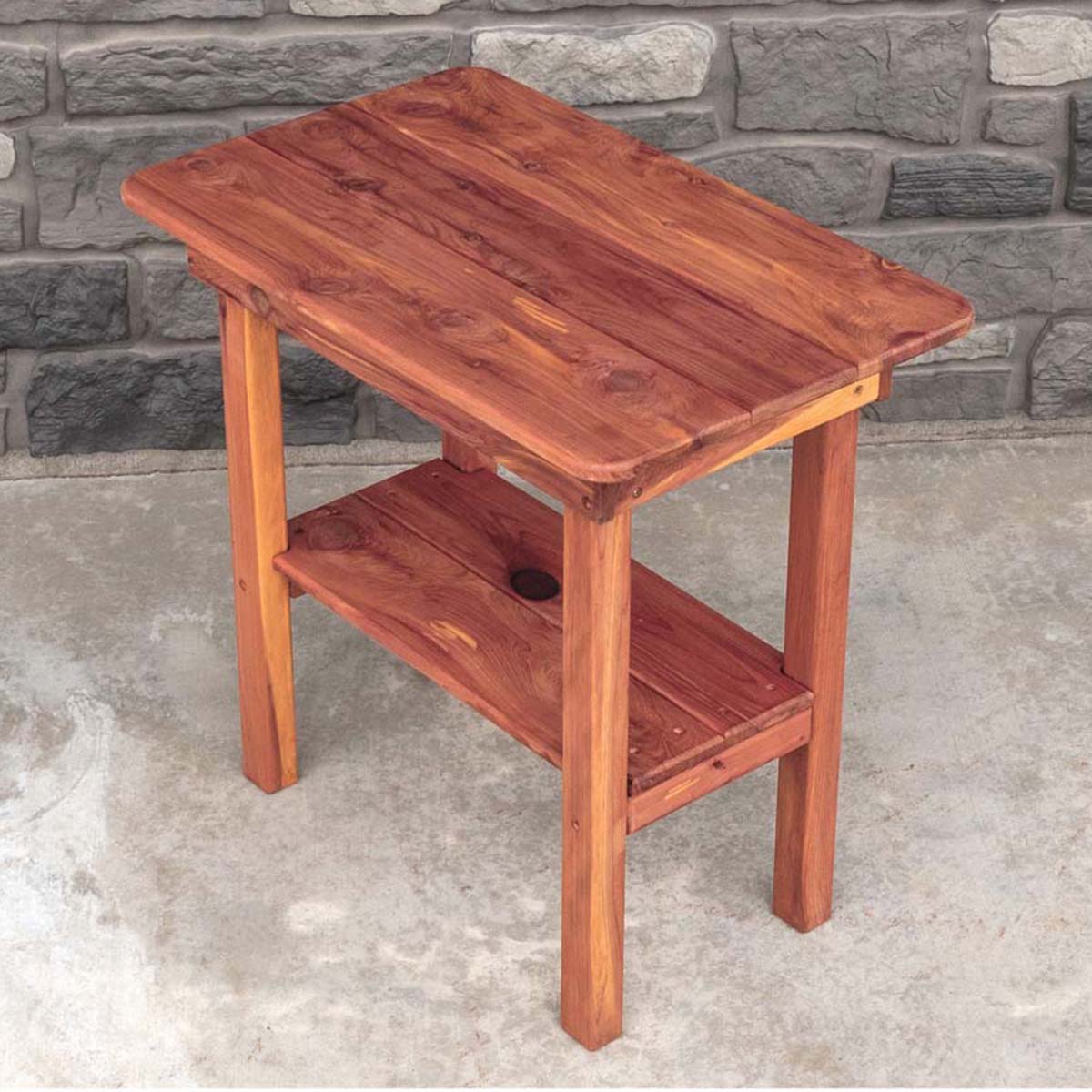 Side Timber Bench Table Timber Creek Cedar Side Table | Black Forest Decor