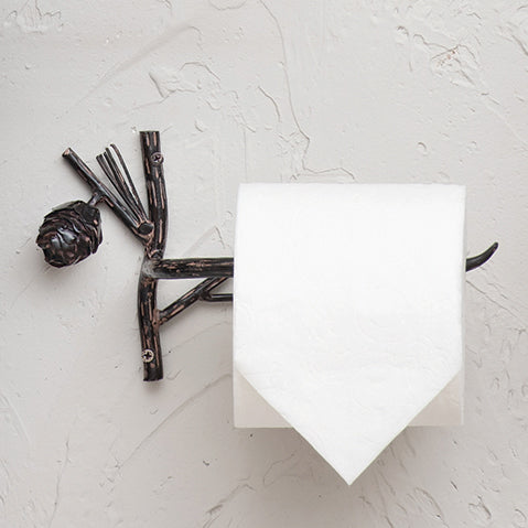 Pinecone Branch Toilet Paper Holder