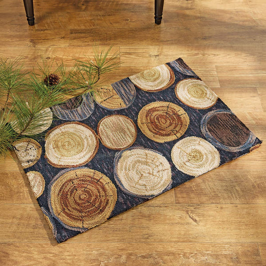 Log Slice Hooked Rug - 2 x 3 - OVERSTOCK