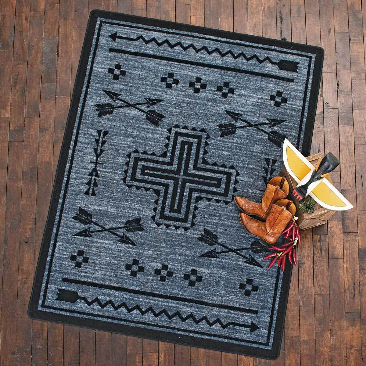 Crossed Arrows Flint Rug - 8 x 11